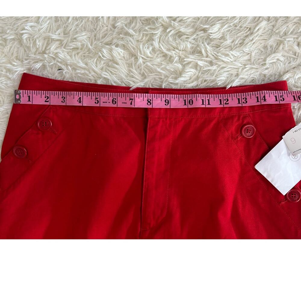Liz Claiborne Women's Size 6 Red Knee Length Button Pocket Skirt #0385 - Picture 10 of 11
